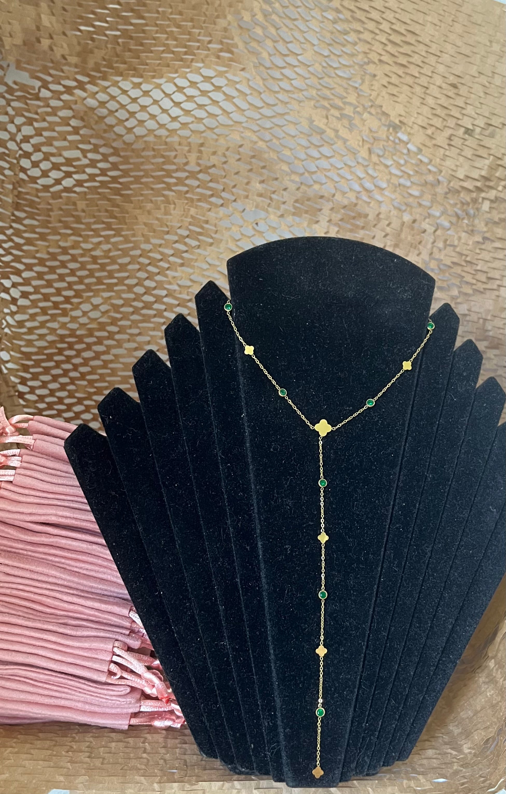 Collier sautoir Roro vert